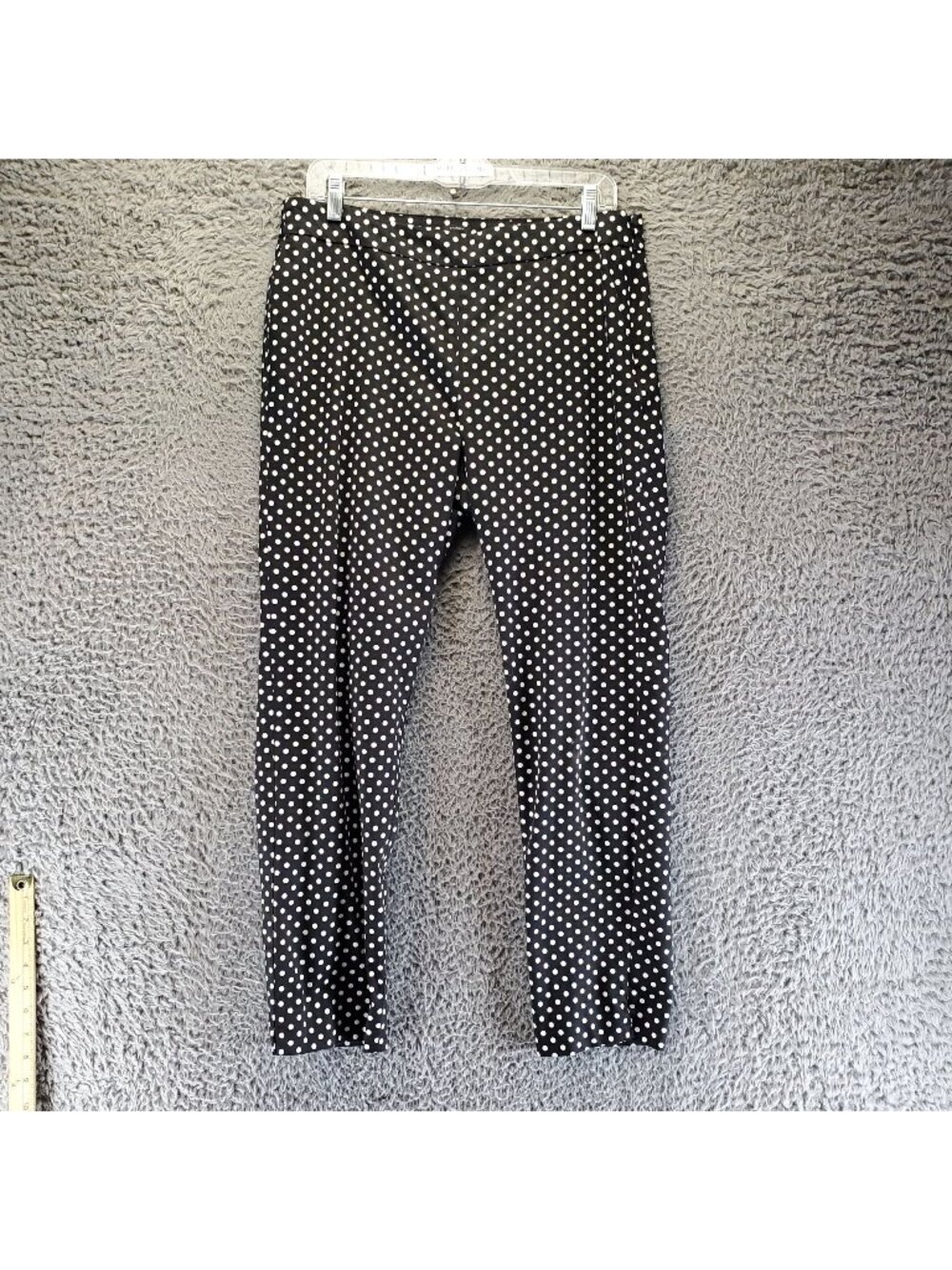 Talbots Pants Womens Size 10 Black Polka Dot Chatham Pull-On Stretch Trouser